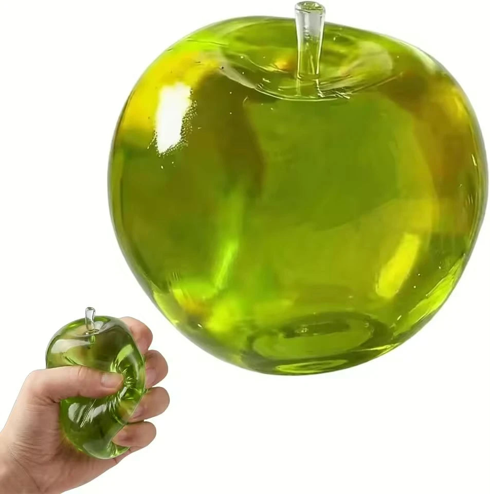 Apple Soft Fidget Toys,Stress Relief Toy, Green Apple Squishy, Squishy Apple Slow Rising Fruit Squishies, Clear Cute Fruit Stress Ball for Adults, Cute Funny Desk Decor